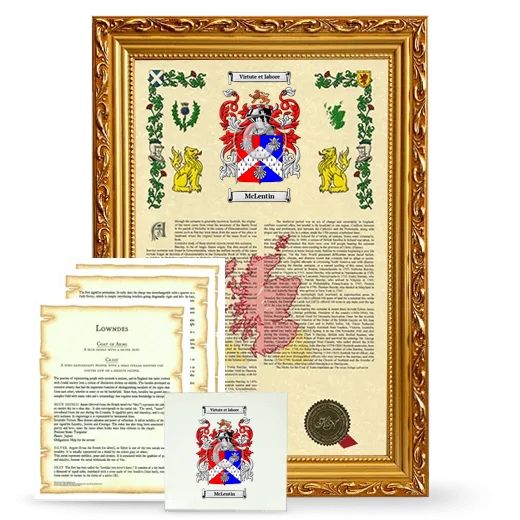 McLentin Framed Armorial, Symbolism and Large Tile - Gold