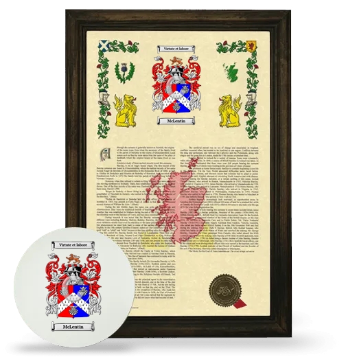 McLentin Framed Armorial History and Mouse Pad - Brown