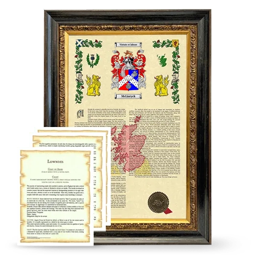 McLintyck Framed Armorial History and Symbolism - Heirloom