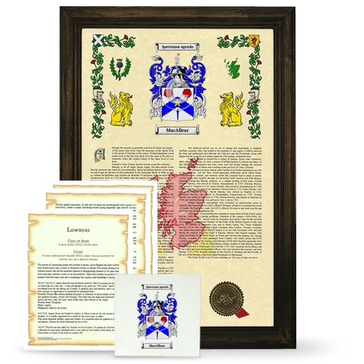 MacAllear Framed Armorial, Symbolism and Large Tile - Brown