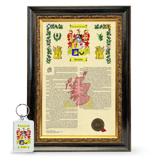 McCombe Framed Armorial History and Keychain - Heirloom