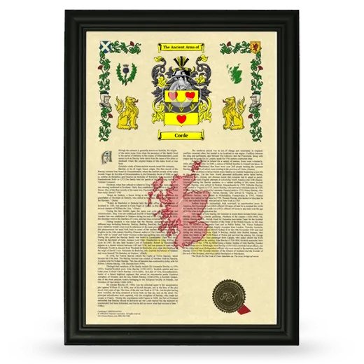 Corde Armorial History Framed - Black