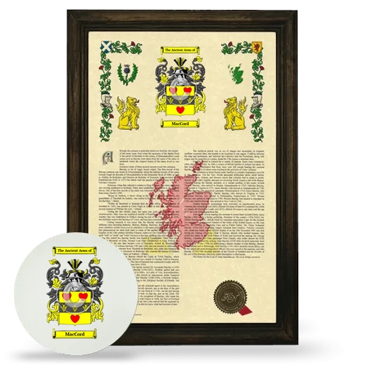 MacCord Framed Armorial History and Mouse Pad - Brown