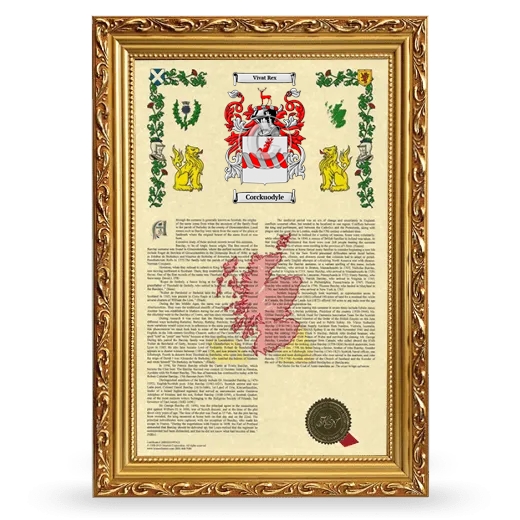 Corckuodyle Armorial History Framed - Gold