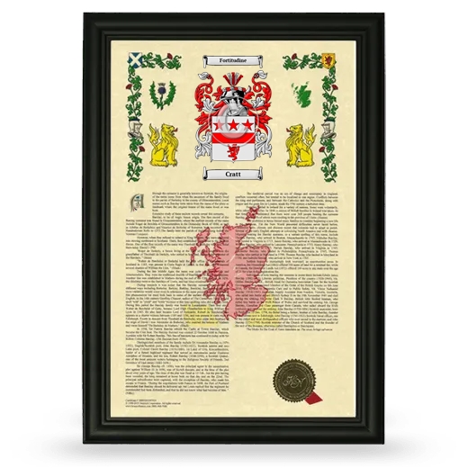 Cratt Armorial History Framed - Black