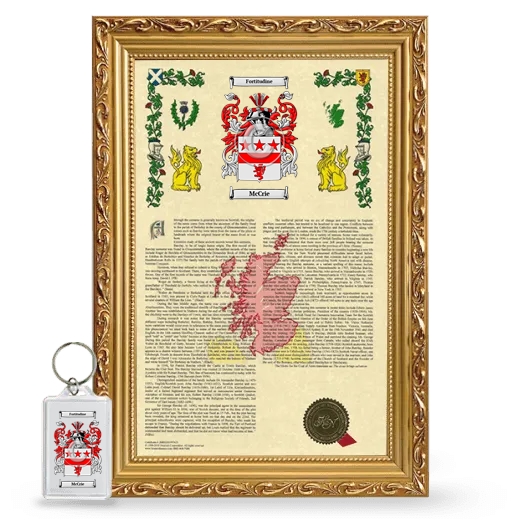 McCrie Framed Armorial History and Keychain - Gold