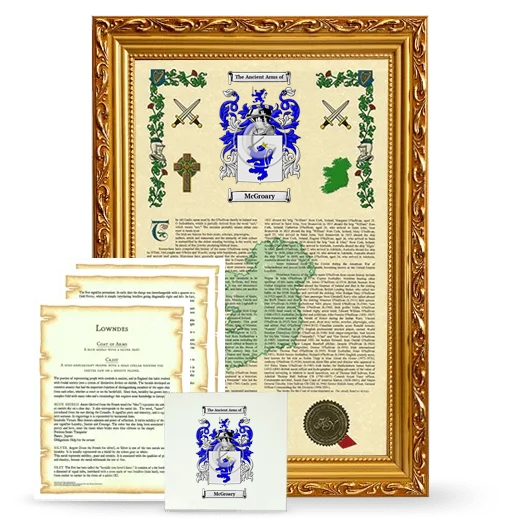 McGroary Framed Armorial, Symbolism and Large Tile - Gold