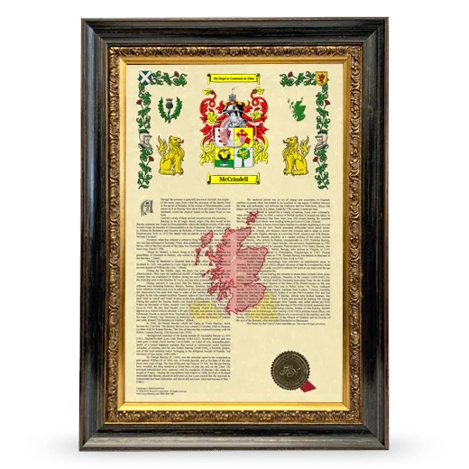 McCrindell Armorial History Framed - Heirloom