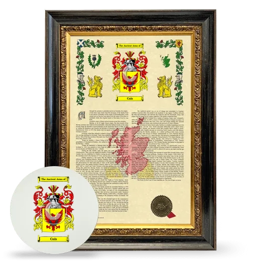 Cuis Framed Armorial History and Mouse Pad - Heirloom