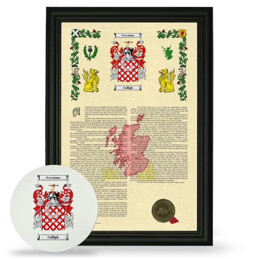 Culligh Framed Armorial History and Mouse Pad - Black