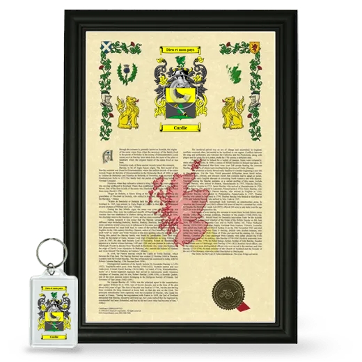 Curdie Framed Armorial History and Keychain - Black