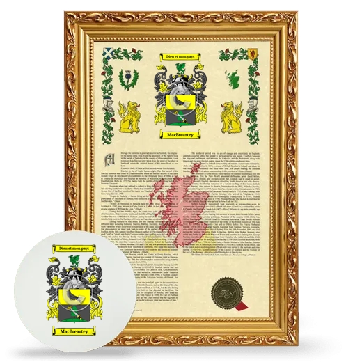 MacBreartey Framed Armorial History and Mouse Pad - Gold