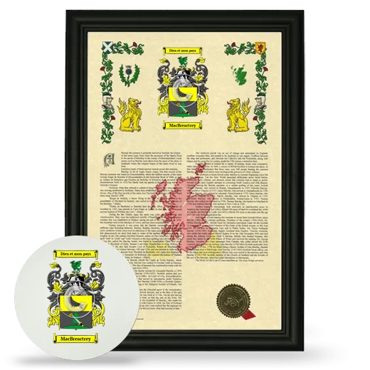 MacBreartrey Framed Armorial History and Mouse Pad - Black
