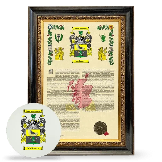 MacBrearty Framed Armorial History and Mouse Pad - Heirloom