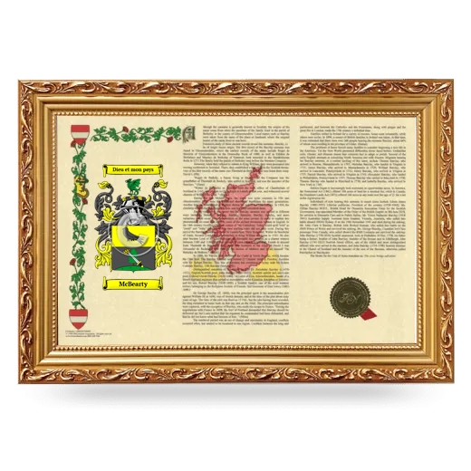 McBearty Armorial Landscape Framed - Gold