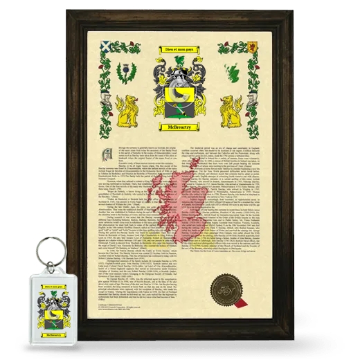 McBreartry Framed Armorial History and Keychain - Brown