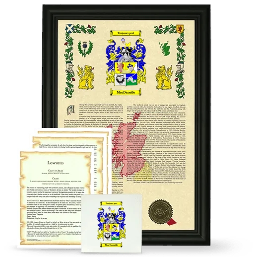 MacDaneile Framed Armorial, Symbolism and Large Tile - Black