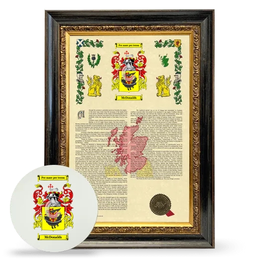 McDonalds Framed Armorial History and Mouse Pad - Heirloom