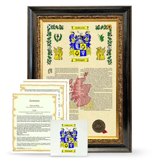 McDougyle Framed Armorial, Symbolism and Large Tile - Heirloom