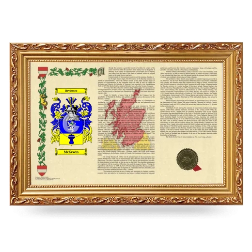 McKewin Armorial Landscape Framed - Gold