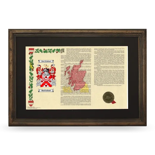 MacFarland Deluxe Armorial Landscape Framed - Brown