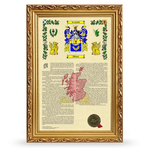 Elivary Armorial History Framed - Gold