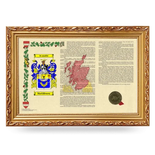 MacGilivarey Armorial Landscape Framed - Gold