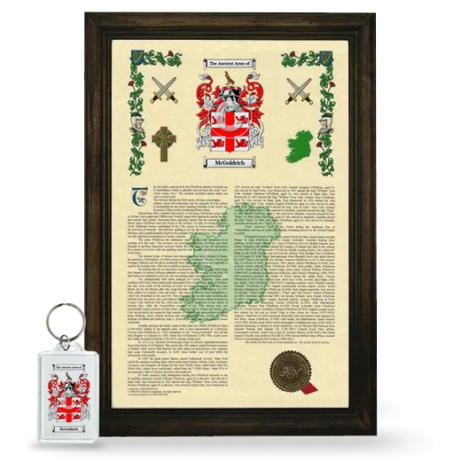 McGoldrich Framed Armorial History and Keychain - Brown