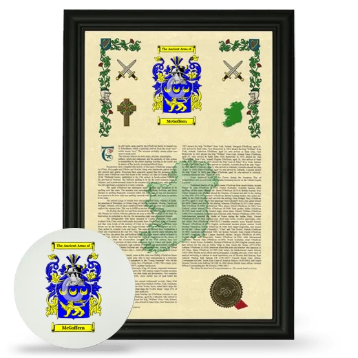 McGoffern Framed Armorial History and Mouse Pad - Black