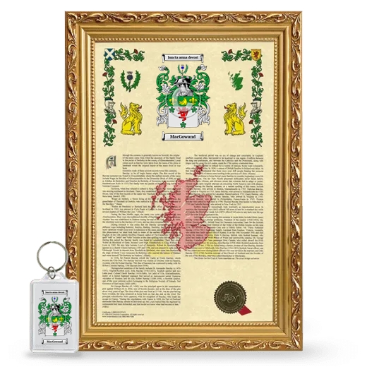 MacGowand Framed Armorial History and Keychain - Gold