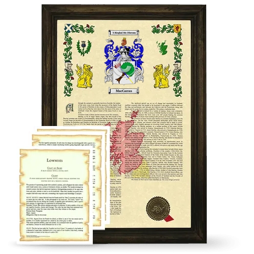 MacCarras Framed Armorial History and Symbolism - Brown