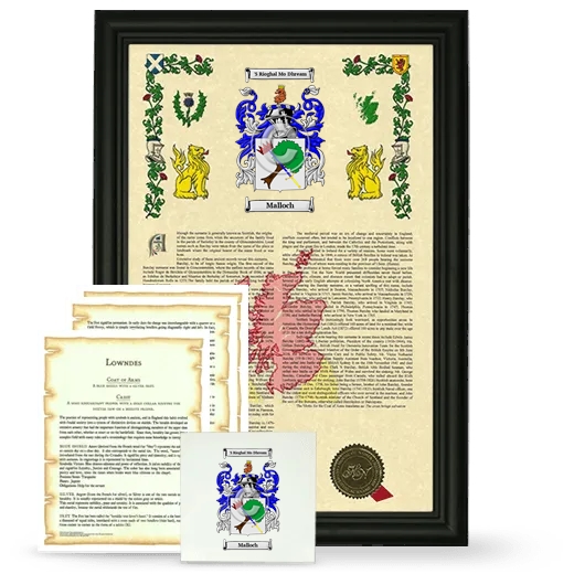 Malloch Framed Armorial, Symbolism and Large Tile - Black