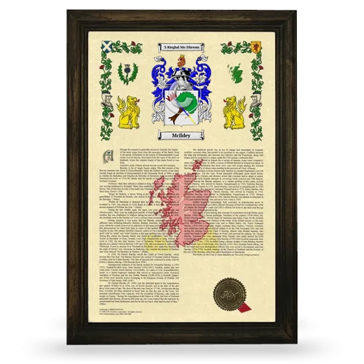 McIldey Armorial History Framed - Brown