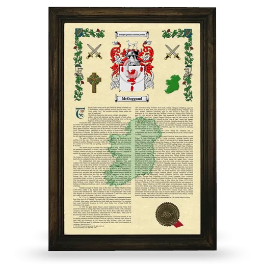 McGuggand Armorial History Framed - Brown