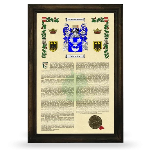 Machotta Armorial History Framed - Brown