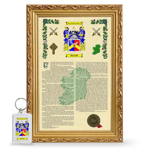 MacCalle Framed Armorial History and Keychain - Gold