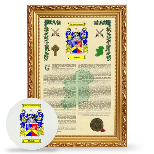 McCale Framed Armorial History and Mouse Pad - Gold