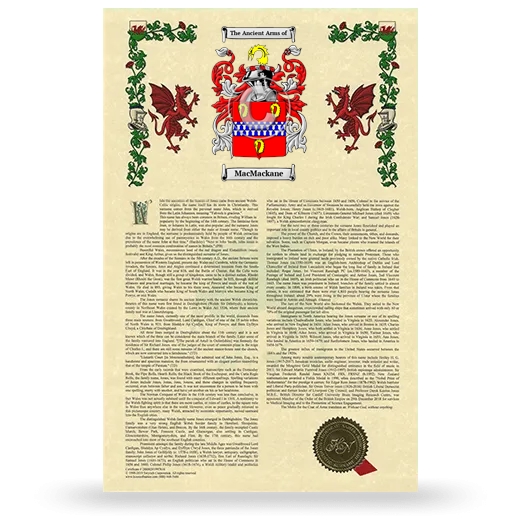 MacMackane Armorial History with Coat of Arms