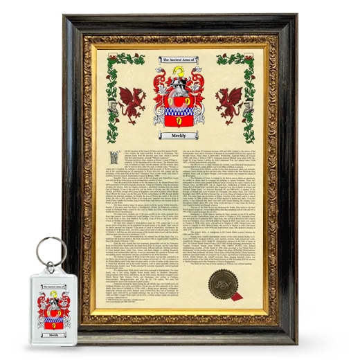 Meckly Framed Armorial History and Keychain - Heirloom