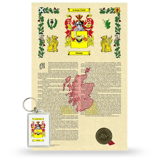 Geany Armorial History and Keychain Package