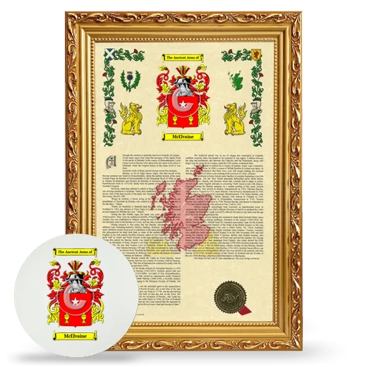 McElvaine Framed Armorial History and Mouse Pad - Gold