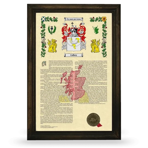 Callery Armorial History Framed - Brown