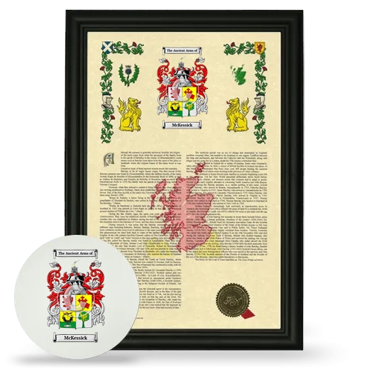 McKessick Framed Armorial History and Mouse Pad - Black