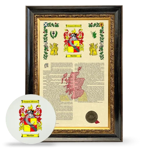 MacGire Framed Armorial History and Mouse Pad - Heirloom