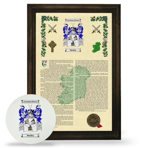 MacKay Framed Armorial History and Mouse Pad - Brown