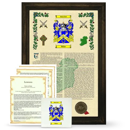 McIze Framed Armorial, Symbolism and Large Tile - Brown