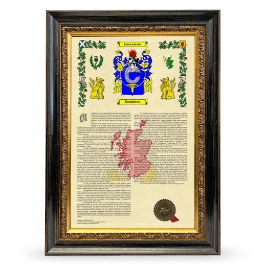 Kennieson Armorial History Framed - Heirloom