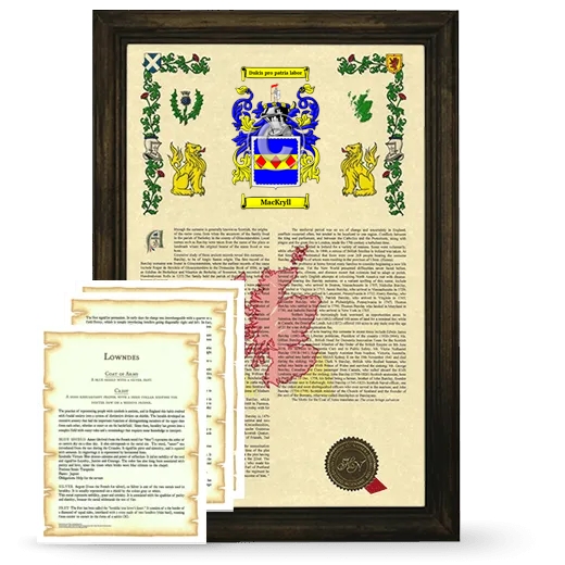 MacKryll Framed Armorial History and Symbolism - Brown