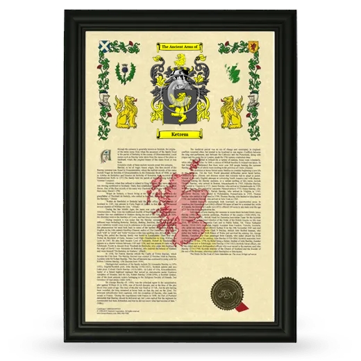 Ketrem Armorial History Framed - Black