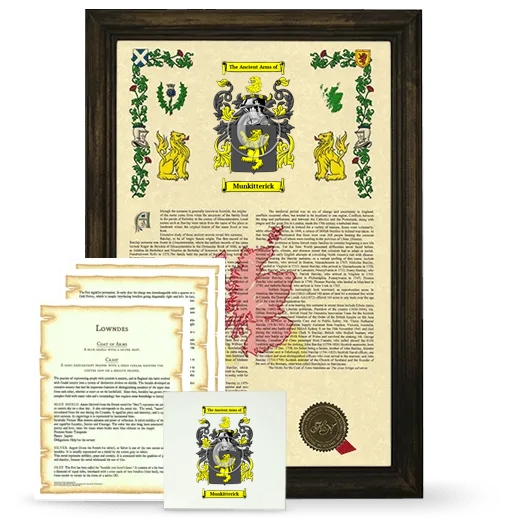 Munkitterick Framed Armorial, Symbolism and Large Tile - Brown